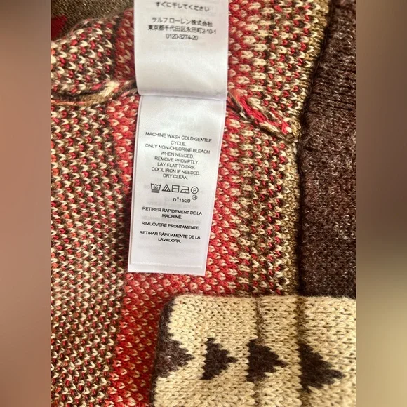 Lauren Ralph Lauren Red and Brown Patterned Cardigan - Picture 16 of 16